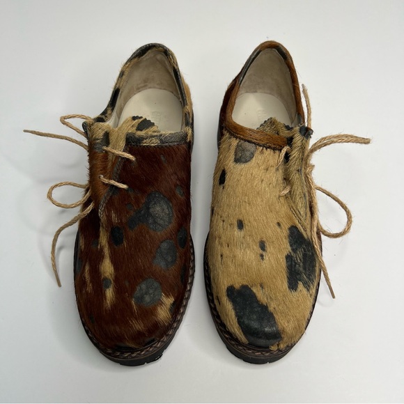 Geier Wally Calf Hair Cow Print Oxford Shoes Size 36 - Picture 3 of 13
